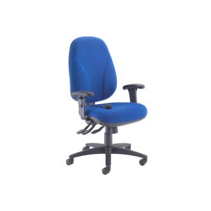 Orchid Deluxe High Back Lumbar Pump Fabric Operator Chair With Height Adjustable Arms
