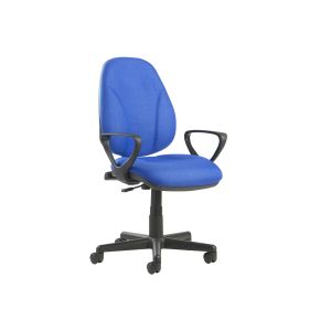 Full Lumbar 1 Lever High Back Fabric Operator Chair With Fixed Arms