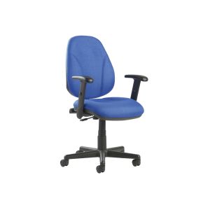 Full Lumbar 1 Lever High Back Fabric Operator Chair With Adjustable Arms