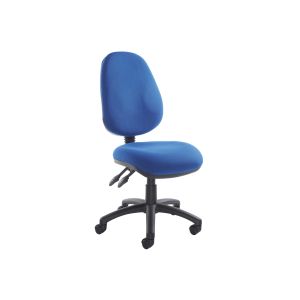 Full Lumbar 2 Lever High Back Fabric Operator Chair No Arms