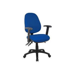 Full Lumbar 3 Lever High Back Fabric Operator Chair With Adjustable Arms