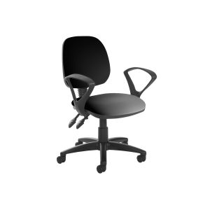 Vantage Plus Medium Back PCB Vinyl Operator Chair With Fixed Arms