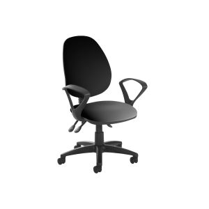Vantage Plus High Back Asynchro Vinyl Operator Chair With Fixed Arms