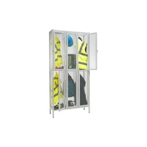 Premium Heavy Duty 2 Door Wire Mesh Lockers Nest Of 3