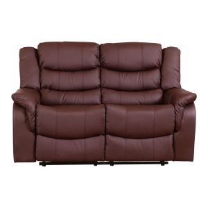 Hunter Leather 2 Seater Recliner Sofa (Burgundy)
