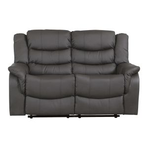 Hunter Leather 2 Seater Recliner Sofa (Grey)