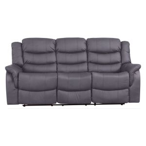 Hunter Leather 3 Seater Recliner Sofa (Grey)