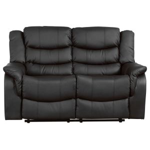 Hunter Leather 2 Seater Recliner Sofa (Black)