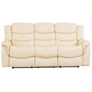 Hunter Leather 3 Seater Recliner Sofa (Cream)