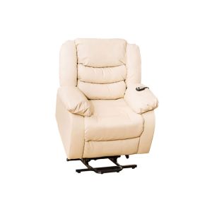 Buet Leather Recliner Armchair (Cream)