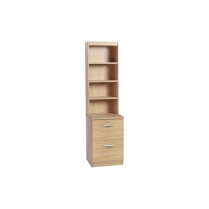 Small Office 2 Drawer Filing Cabinet with Hutch Bookcase