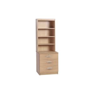 Small Office 3 Drawer CD/DVD Storage Chest With Hutch Bookcase