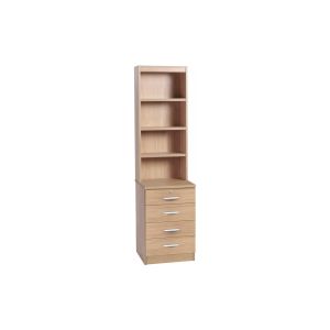 Small Office 4 Drawer Unit With Hutch Bookcase