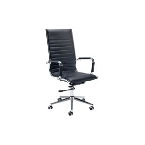 Bari High Back Faux Leather Executive Chair With Chrome Frame