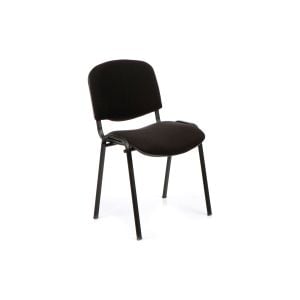 Vogue Fabric ISO Black Framed Stacking Conference Chair (Black)
