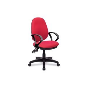 Barker High Back Fabric Operator Chair With Fixed Arms