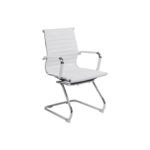 Andruzzi Bonded Leather Cantilever Chair (White)