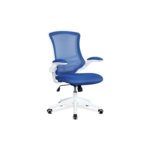Moon High Mesh Back Operator Chair With White Base (Blue)