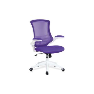 Moon High Mesh Back Operator Chair With White Base (Purple)