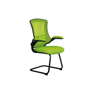 Moon Mesh Back Cantilever Chair With Black Frame (Lime Green)