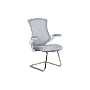 Moon Mesh Back Cantilever Chair With Chrome Frame (Grey)