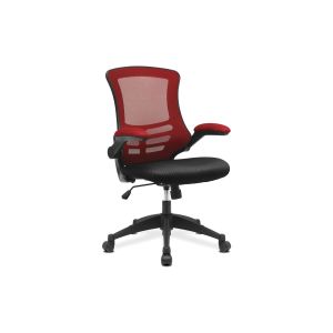 Moon High Mesh Back Operator Chair With Black Base (Red/Black)