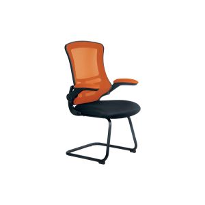 Moon Mesh Back Cantilever Chair With Black Frame (Orange/Black)