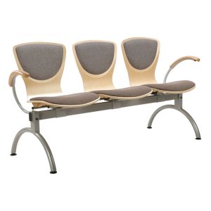 Serena 3 Person Beam Seating With Upholstered Seat & Back