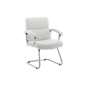 Crave White Bonded Leather Cantilever Chair