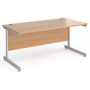 Value Line Classic+ Rectangular C-Leg Desk (Silver Leg)