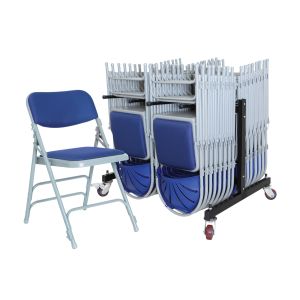 Upholstered Folding Chair Bundle Deal (28 Chairs & 1 Trolley)