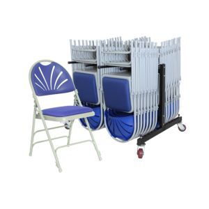 Deluxe Padded Folding Chair Bundle Deal (28 Chairs & 1 Trolley)