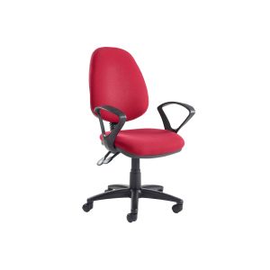 Vantage Deluxe High Back Fabric Operator Chair With Fixed Arms