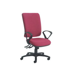 Polnoon Extra High Back Fabric Operator Chair With Fixed Arms