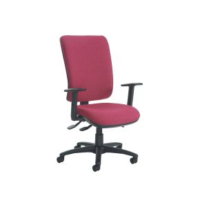 Polnoon Extra High Back Fabric Operator Chair With Height Adjustable Arms