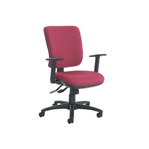 Polnoon High Back Fabric Operator Chair With Height Adjustable Arms