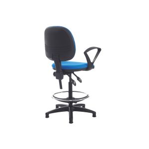 Point Medium Back Fabric Draughtsman Chair With Fixed Arms