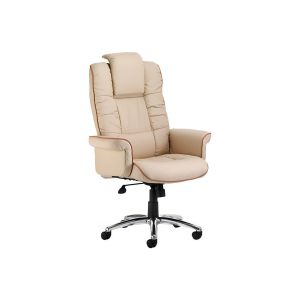 Preto Cream Leather Faced Executive Chair
