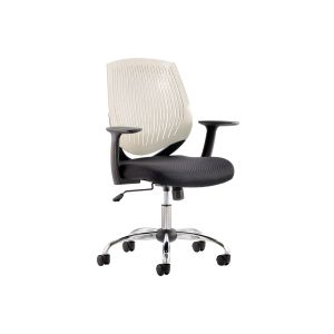 Rosina White Fabric Medium Back Operator Chair