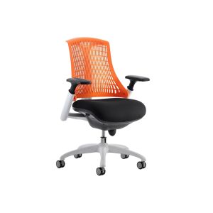 Warp White Frame Orange High Mesh Back Operator Chair