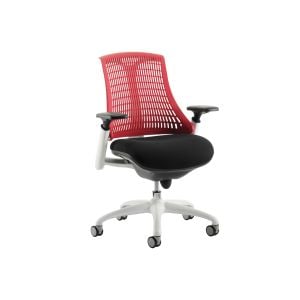 Warp White Frame Red High Mesh Back Operator Chair