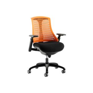 Warp Black Frame Orange High Mesh Back Operator Chair