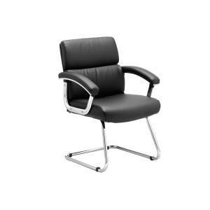 Crave Black Bonded Leather Cantilever Chair