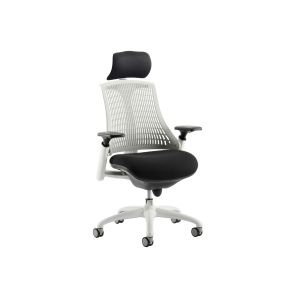 Warp White Frame White High Mesh Back Operator Chair With Headrest