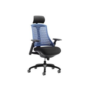Warp Black Frame Blue High Mesh Back Operator Chair With Headrest