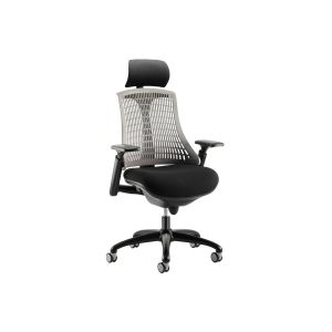 Warp Black Frame Grey High Mesh Back Operator Chair With Headrest