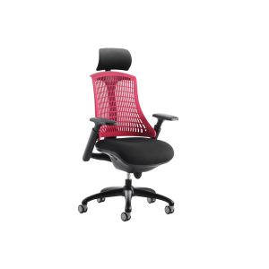 Warp Black Frame Red High Mesh Back Operator Chair With Headrest
