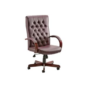 Tronso Traditional Leather Executive Chair Burgundy