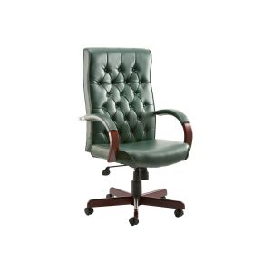 Tronso Traditional Leather Executive Chair Green