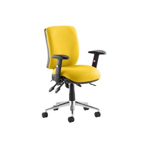 Praktikos Medium Back Fabric Operator Chair With Adjustable Arms